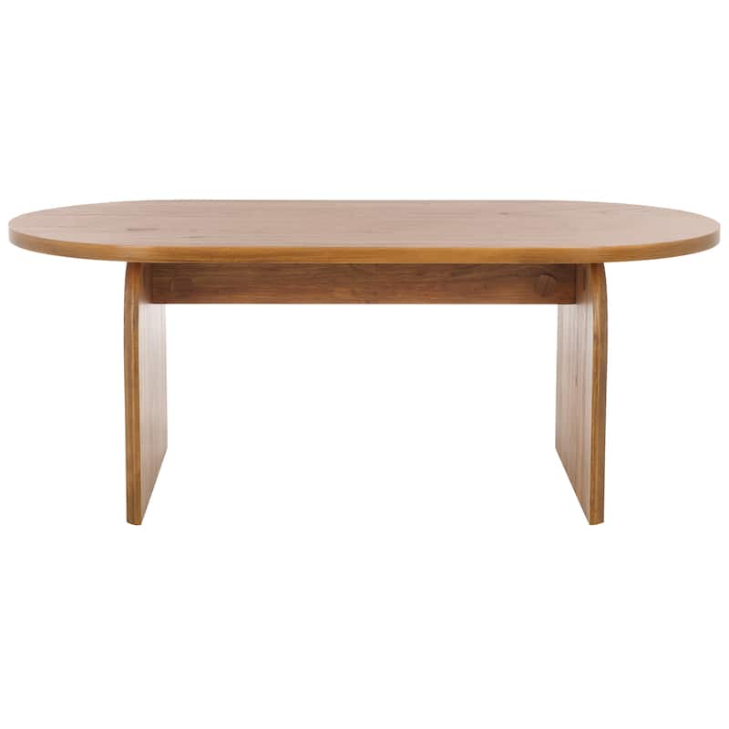 SAFAVIEH Hannelotte Ribbed Coffee Table - 47.2 In. W x 22.8 In. D x 18.5 In. H - 47Wx23Dx19H - Natural