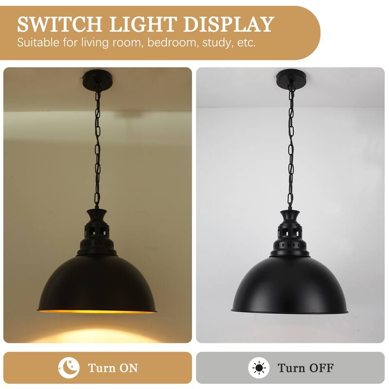 Stylish and minimalist single-light gray metal pendant lamp with an arched metal lampshade