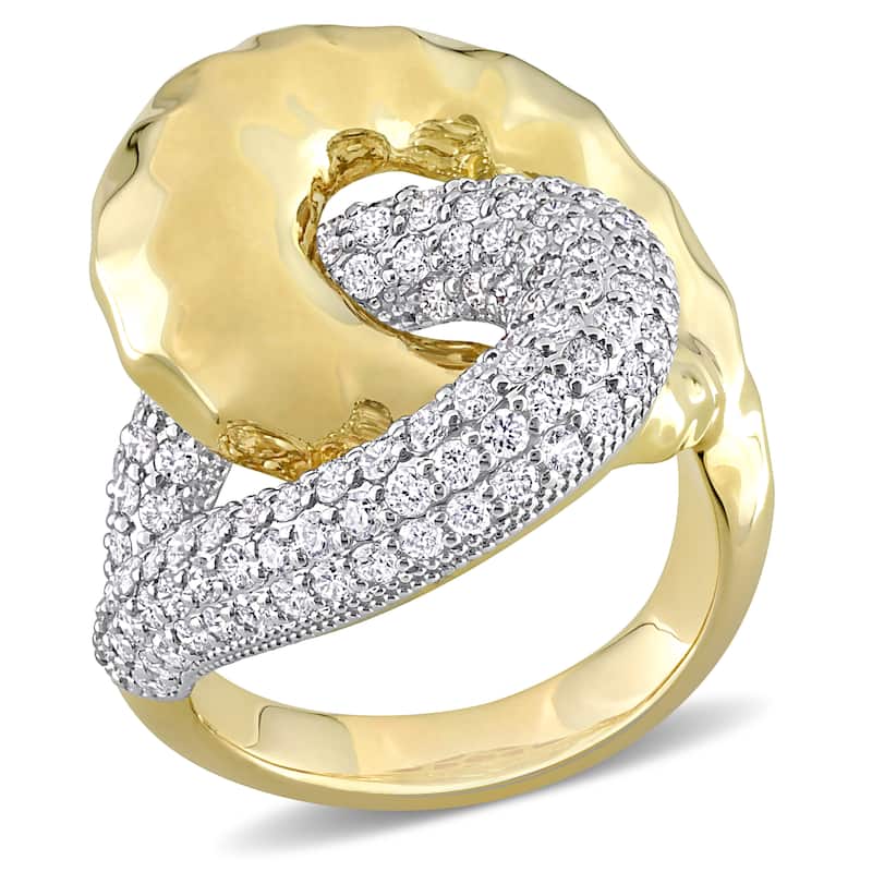 Miadora 2ct TDW Diamond Swirl Ring in 14k Yellow Gold