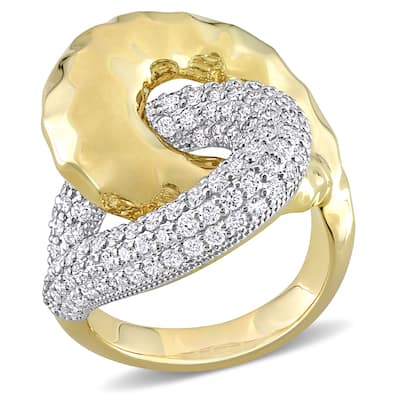 Miadora 2ct TDW Diamond Swirl Ring in 14k Yellow Gold