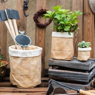 RusticReach Paper Bag Style Concrete Garden Pot
