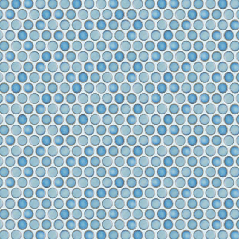 Merola Tile Hudson Penny Round Marine 11-7/8" x 12-5/8" Porcelain Floor and Wall Tile