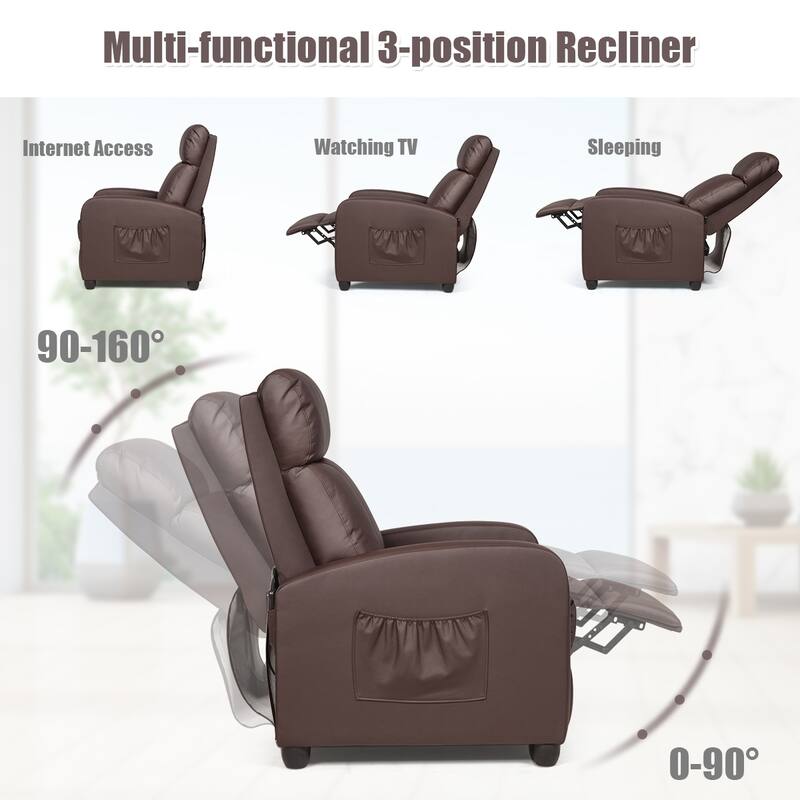 Recliner Massage Chair, Ergonomic Adjustable Single Sofa with Padded