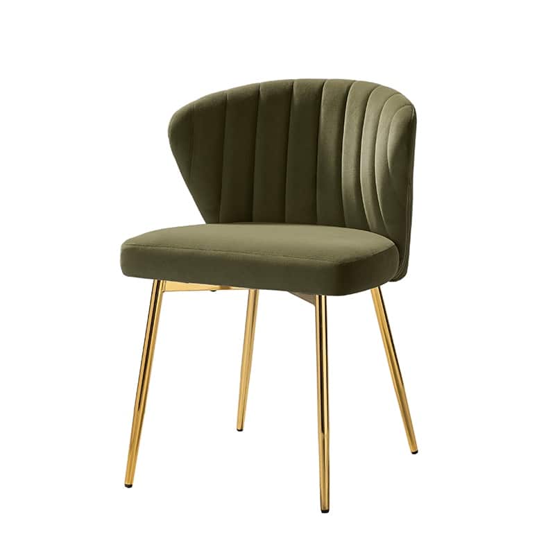 Aruna 20" Modern Velvet Tufted Back Accent Chair with Metal Legs by HULALA HOME