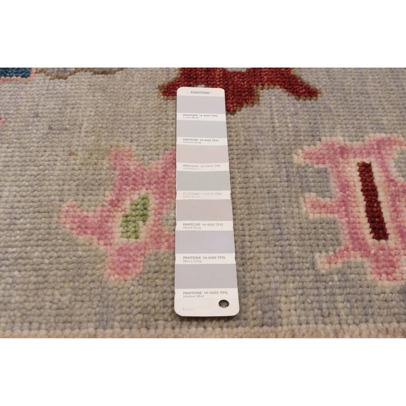 ECARPETGALLERY Hand-knotted Modern Oushak Light Grey Wool Rug - 8'0 x 10'1