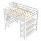 preview thumbnail 6 of 5, Full Size Loft Bed with Shelves, Storage Staircase, Small Wardrobe and LED Light