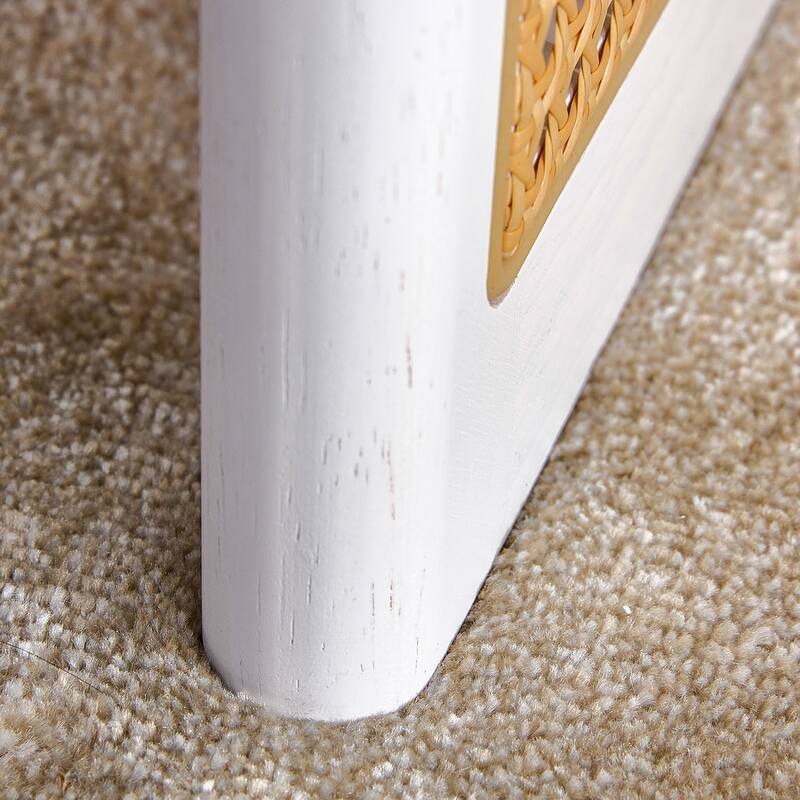 Coffee Table Solid Wood End Table Imitation Rattan Center Table