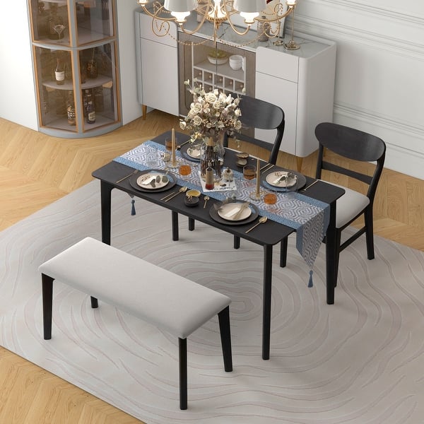 4-Piece Dining Table Set with 2 Chairs and 1 Bench - Bed Bath 