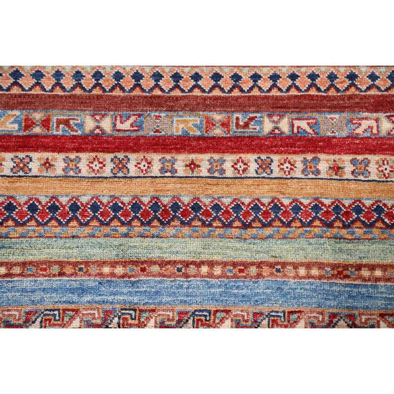 Vegetable Dye Super Kazak Oriental Wool Area Rug Hand-knotted Carpet - 6'7" x 9'8"