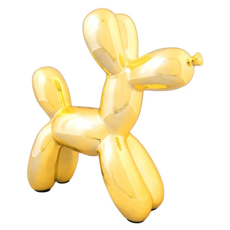 Interior Illusions Plus Gold Ceramic Dog Piggy Bank - 12" tall