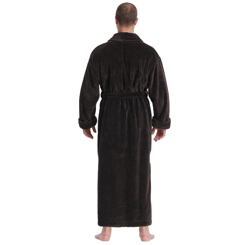 Men's Shawl Collar Premium Fleece with Full Ankle Length Bathrobe