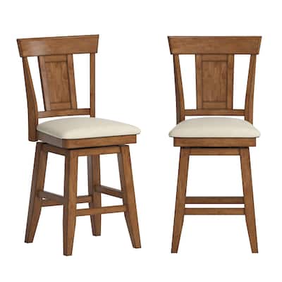Ronda Panel Back Wood Swivel Chair
