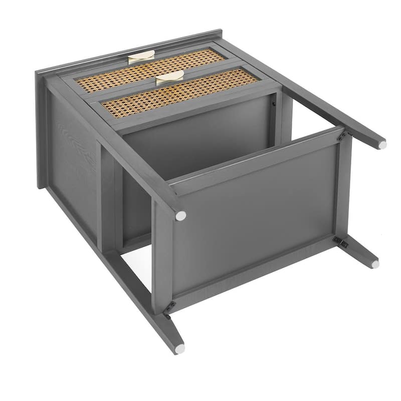 Modern Natural Rattan Nightstands With 2/3 Drawers