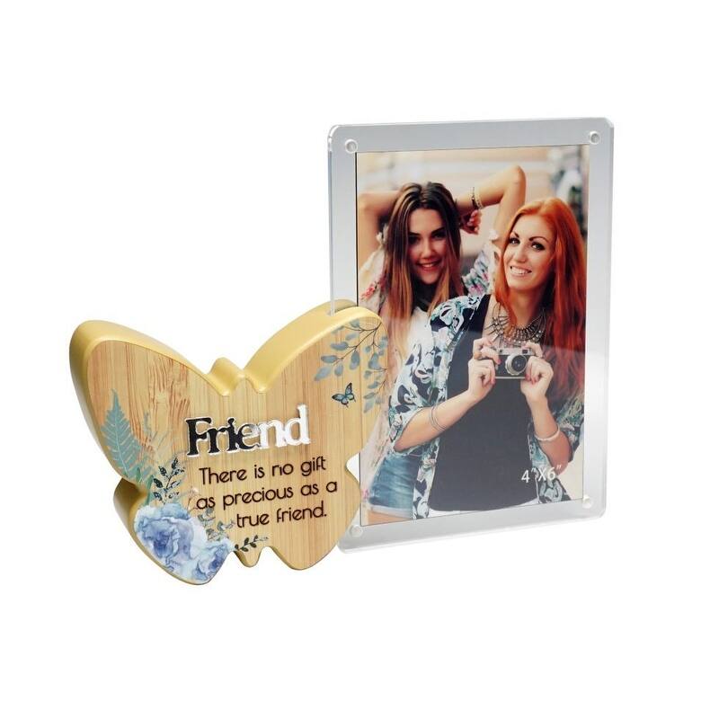 Butterfly With Text And Clear Photo Frame- Friend Photo Frame