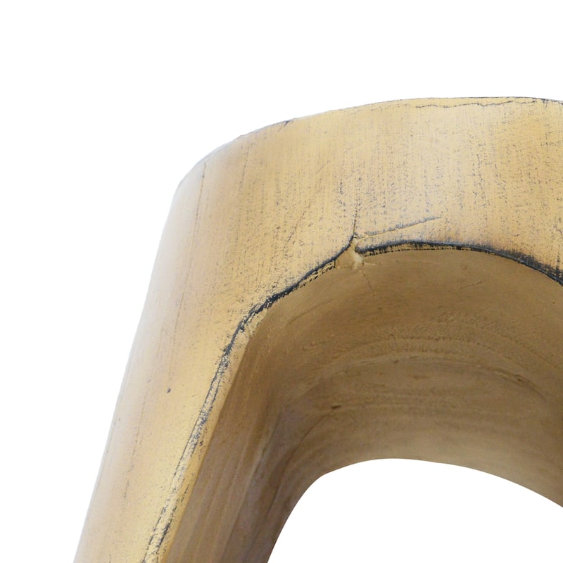MGO Hollow Side table, Wood-like texture, Black Color