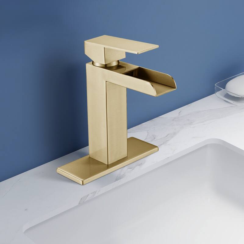 Topcraft Single Handle Waterfall Bathroom Faucet with Baseplate