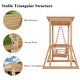 preview thumbnail 10 of 10, Solid Cedar Wood Pergola Swing, 2-Person Outdoor Wooden Swing Bench with Frame, Heavy Duty Patio Arbor Swing