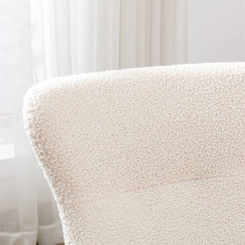 Teddy Fabric Padded Seat Rocking Chair