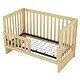 preview thumbnail 9 of 7, Natural Convertible Crib/Full Size Solid Wood Bed with Changing Table, Adjustable Height, 2-in-1 Nursery Bed
