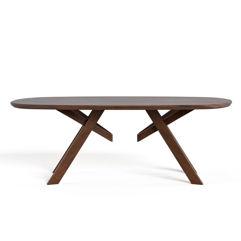 Furniture of America Abigail VI Mid-Century Modern 5-Piece Walnut Solid Wood Dining Set