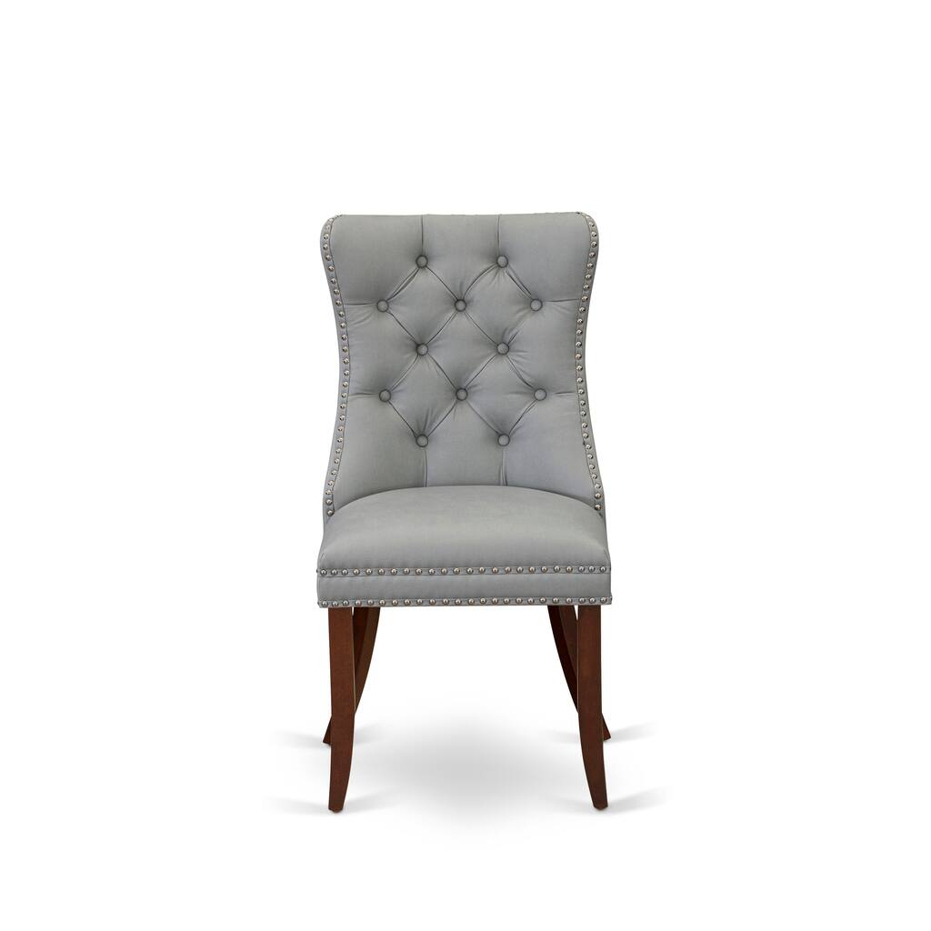 East West Furniture Kitchen Table Set Includes a Round Dining Table and Parson Chairs, Mahogany (Pieces Options)