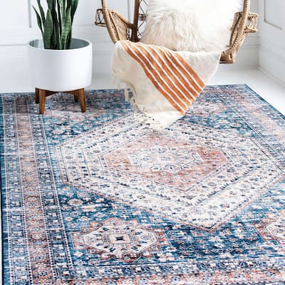 World Rug Gallery Distressed Traditional Machine Washable Area Rug