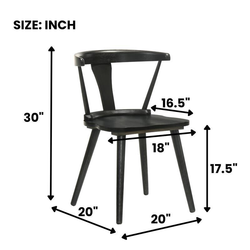 2 Pieces Set Dining Side Chair Rustic Modern Farmhouse Design Retro Design Easy to Assembly
