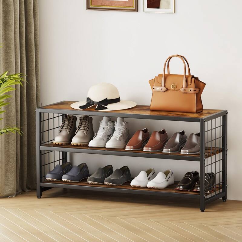 3-Tier Shoe Rack - 12.01"D x 30"W x 18.19"H