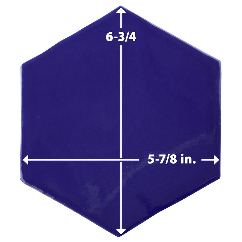 Merola Tile Viva Hex Azul 5-7/8" x 6-3/4" Ceramic Wall Tile