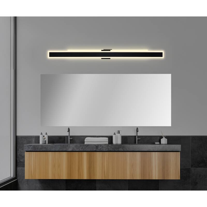 Malibu Integrated LED 80in Black Outdoor Wall Light
