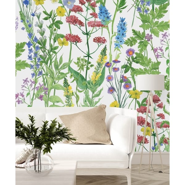 Summer Wildflowers Wallpaper Peel and Stick and Prepasted - Bed Bath