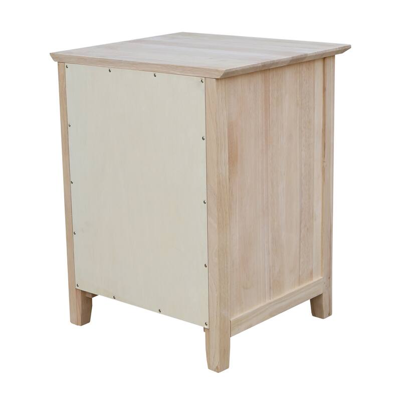 International Concepts Solid Wood 1-Drawer Nightstand, Unfinished Bedside Table with Open Shelf and 15.3" Deep Drawer