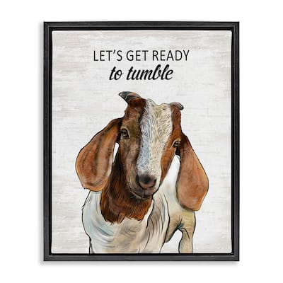 Stupell Ready To Tumble Laundry Goat Framed Floater Canvas Wall Art Design By Lettered and Lined