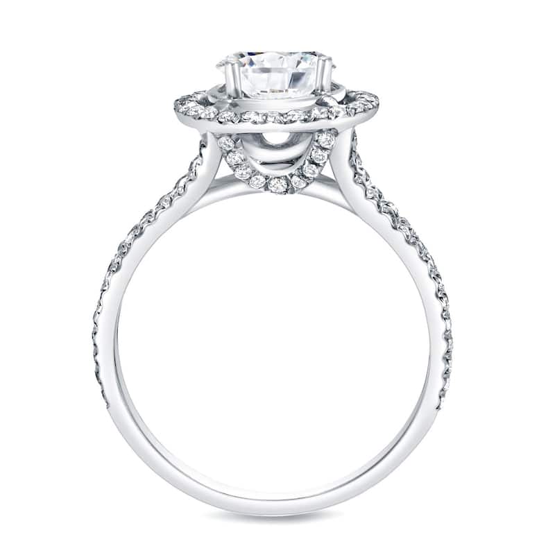 Auriya 14k Gold 1 3/5ctw Round Halo Diamond Engagement Ring Certified (H-I, SI1-SI2)