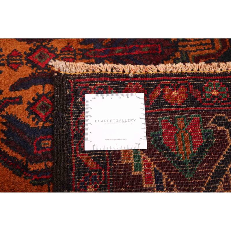 ECARPETGALLERY Hand-knotted Teimani Black, Burnt Orange Wool Rug - 3'6 x 6'2