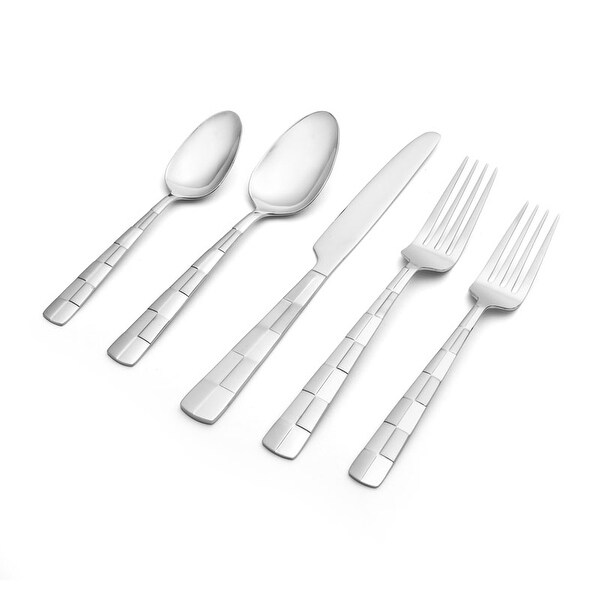 International Silver 20-Piece Checkered Frost Flatware Set - Bed