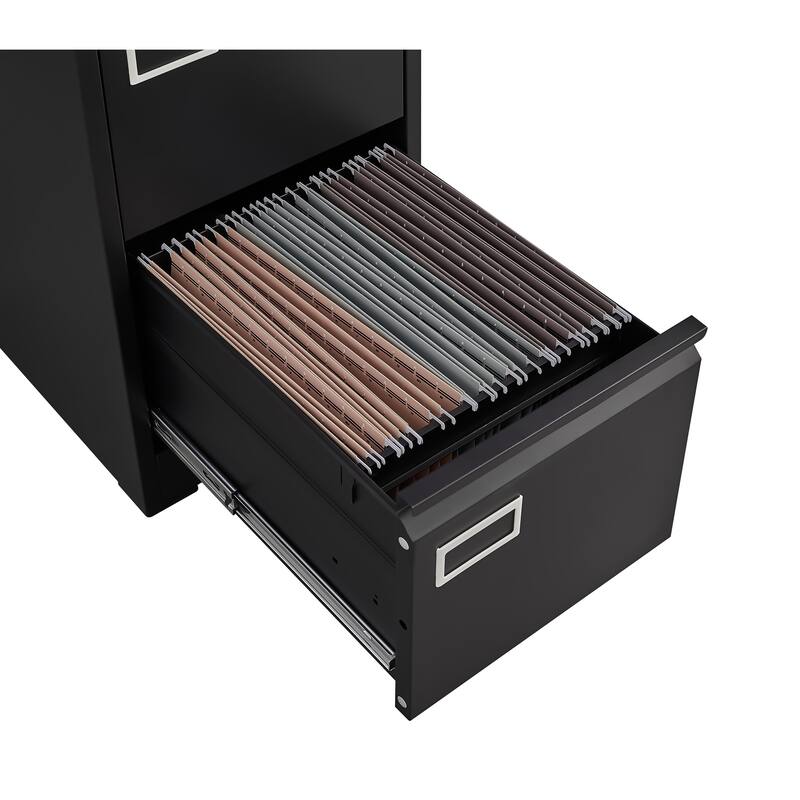 Modern 4-Drawer File Cabinet, Vertical Filing Cabinet with Lock, Silent Slides and Anti-Tilt Design, for Home Office