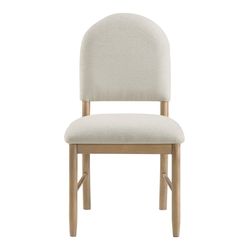 Natural Finish Beautiful Dining Set Oval Table with Leaf and Upholstered Chairs Wooden Furniture
