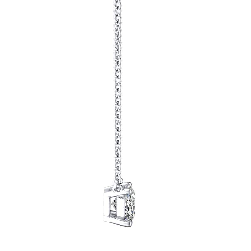 Auriya 1/2ctw East West Oval Solitaire Diamond Necklace 14k Gold Prong-set (H-I, I1-I2)