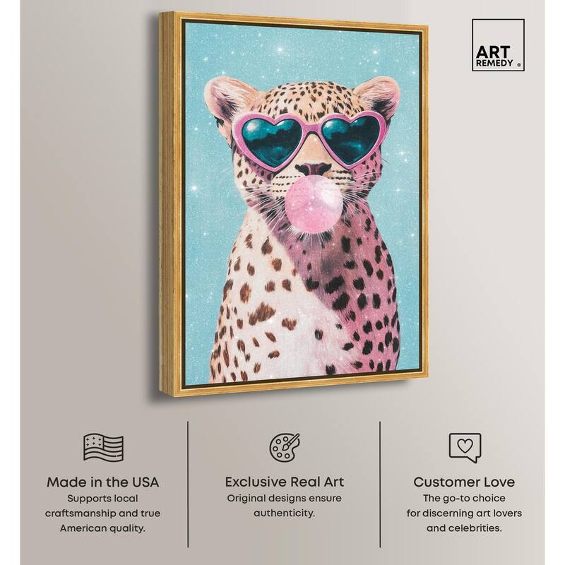 Pastel Cheetah Bubblegum Canvas by Art Remedy