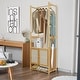 preview thumbnail 10 of 12, Bamboo Garment Rack with Clothes Rail Storage Organiser Freestanding - 21" x 13" x 66"