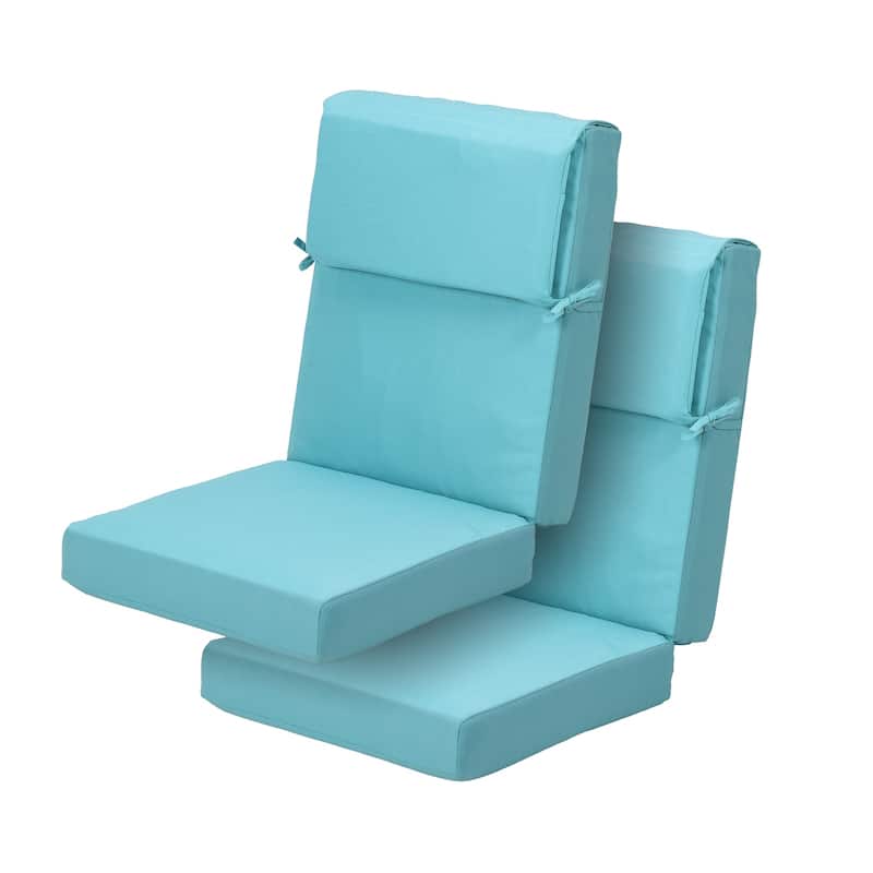 Aoodor Patio High Back Chair Cushions Set of 2 - Blue