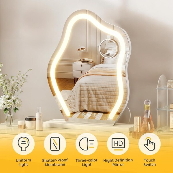 Tri color led makeup mirror discount