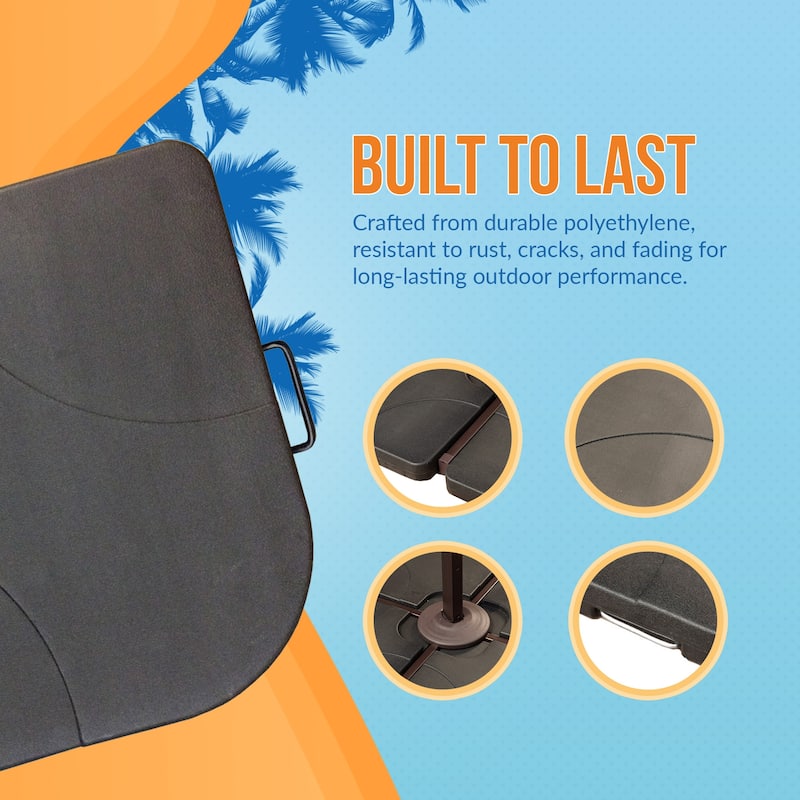 Island Umbrella 35-lb Resin Umbrella Base Weights in Black (4-piece Set)