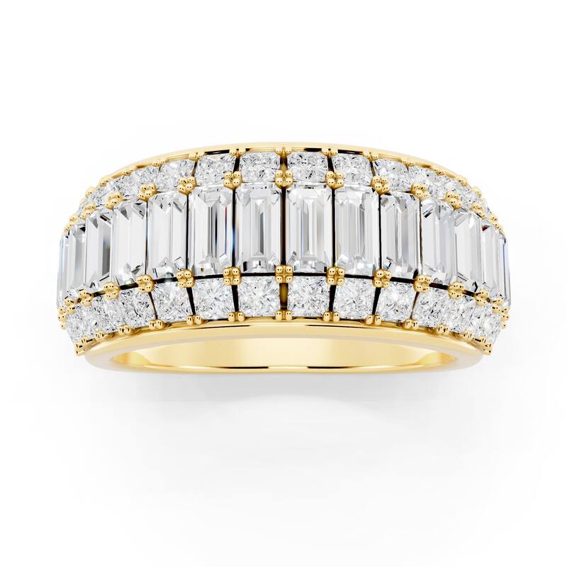 Auriya 14k Gold 2 1/2ctw Lab Grown Diamond Anniversary Ring (E-F VS) - Yellow - 5