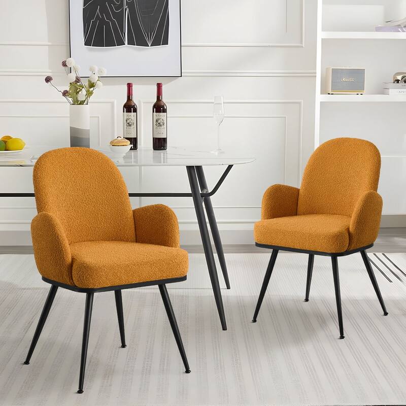Fabric Upholstered Dining Chairs Set of 2/4 with Arms - 34.8"H x 23.2"W x 22.8"D
