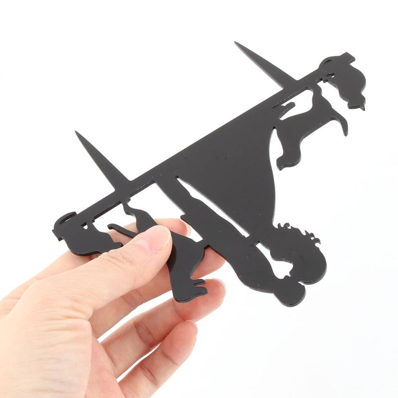 Household Wedding Acrylic Bride Groom Shaped Cupcake Decor Cake Topper Black