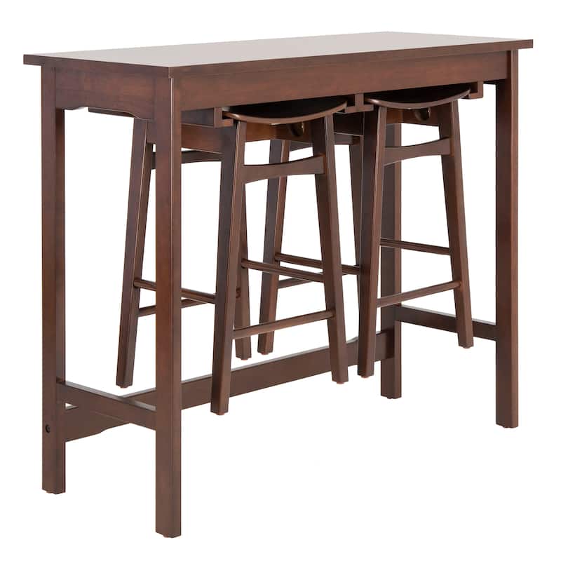 SAFAVIEH Neoma 3 Piece Pub Set - White Oak - 42.1" x 17.7" x 36.2" - 42Wx18Dx36H