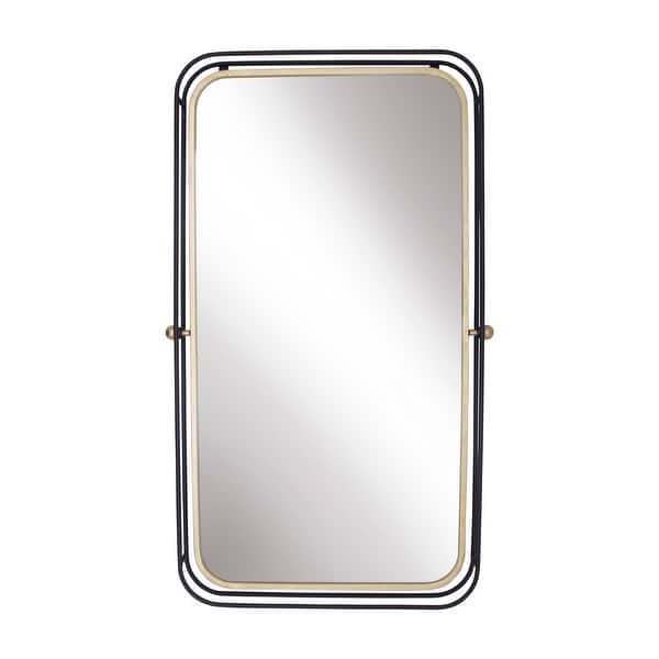slide 1 of 1, Metal 36" Rectangular Mirror, Black, gold 36"H - 21.0" x 2.0" x 36.0" Black - 21.0" x 2.0" x 36.0"