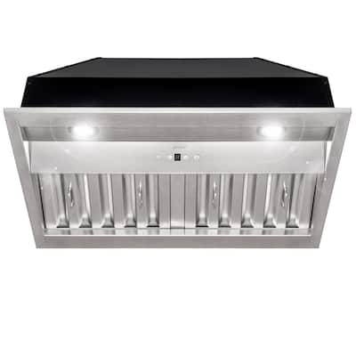 30/36 in. 3-Speeds 600CFM Ducted Insert/Built-in Range Hood, Ultra Quiet in Stainless Steel with Dimmable Lights